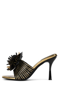 AURATE Heeled Sandal YYH Black Gold Combo 6