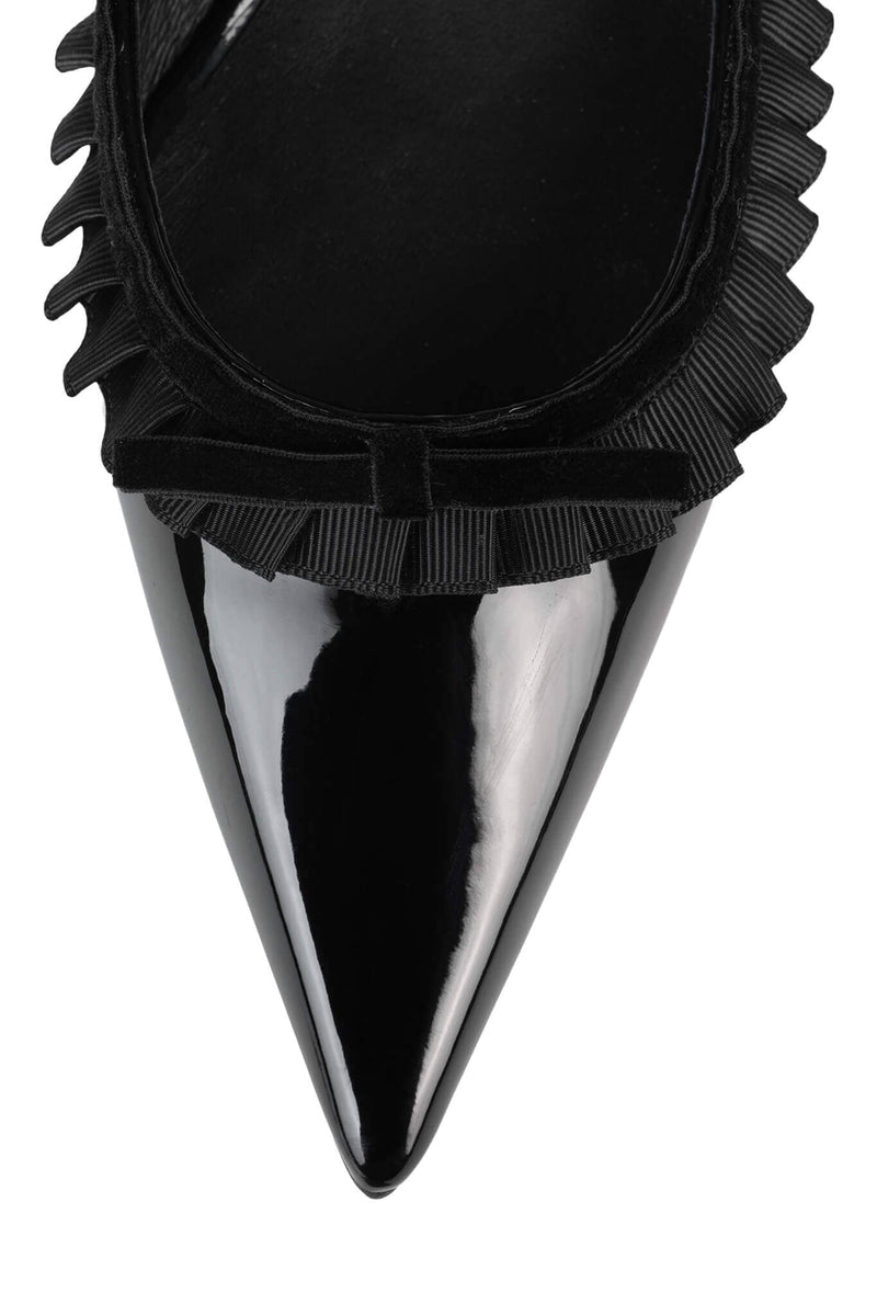 AUSSITOT Jeffrey Campbell Kitten Heel Dress Shoes Black Patent Black 