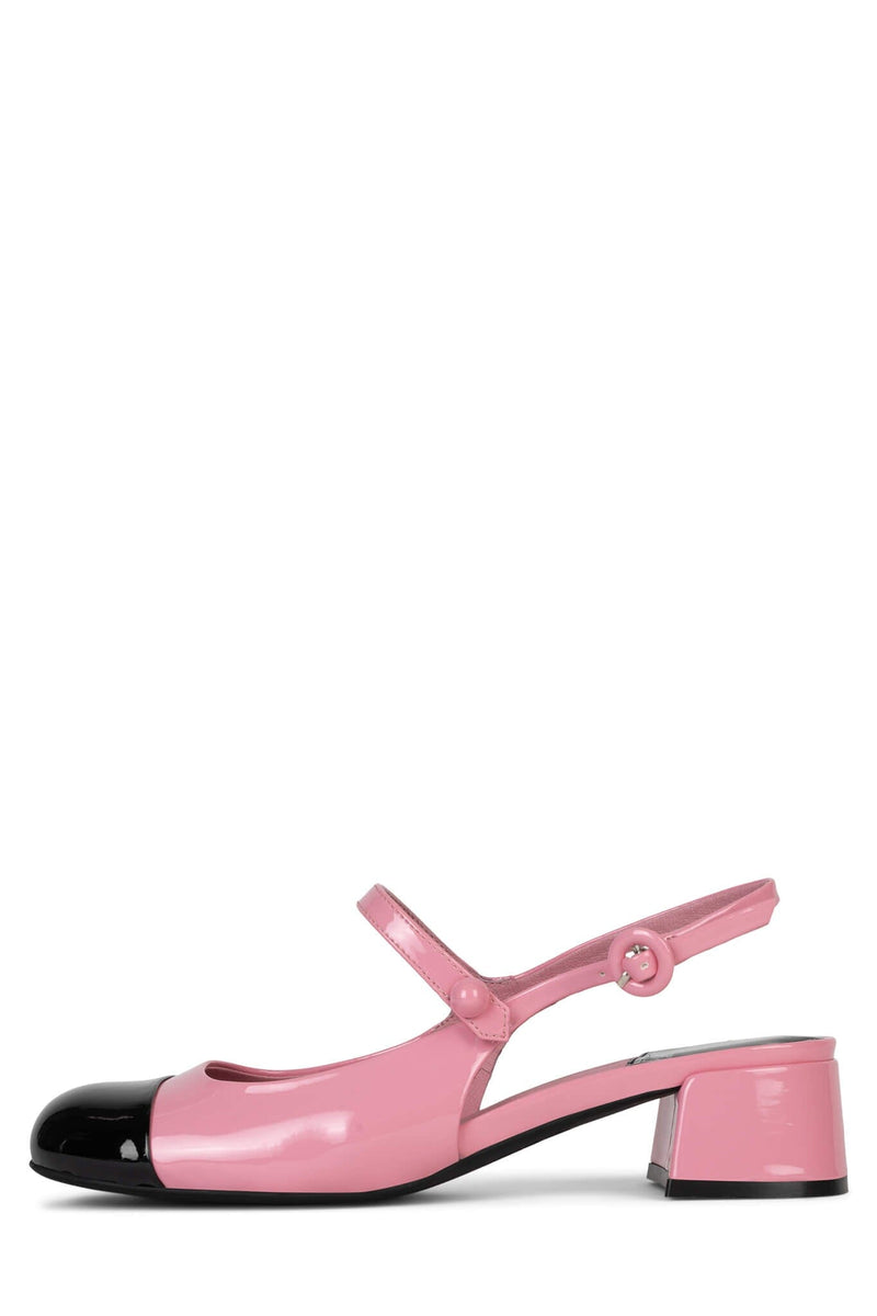 COU-COU Jeffrey Campbell Slingback Mary Janes Pink Patent Black Patent