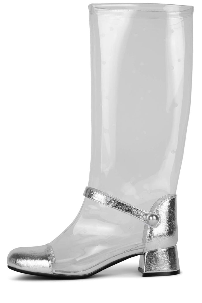 IMAGINARY Jeffrey Campbell Boots Silver Clear Combo