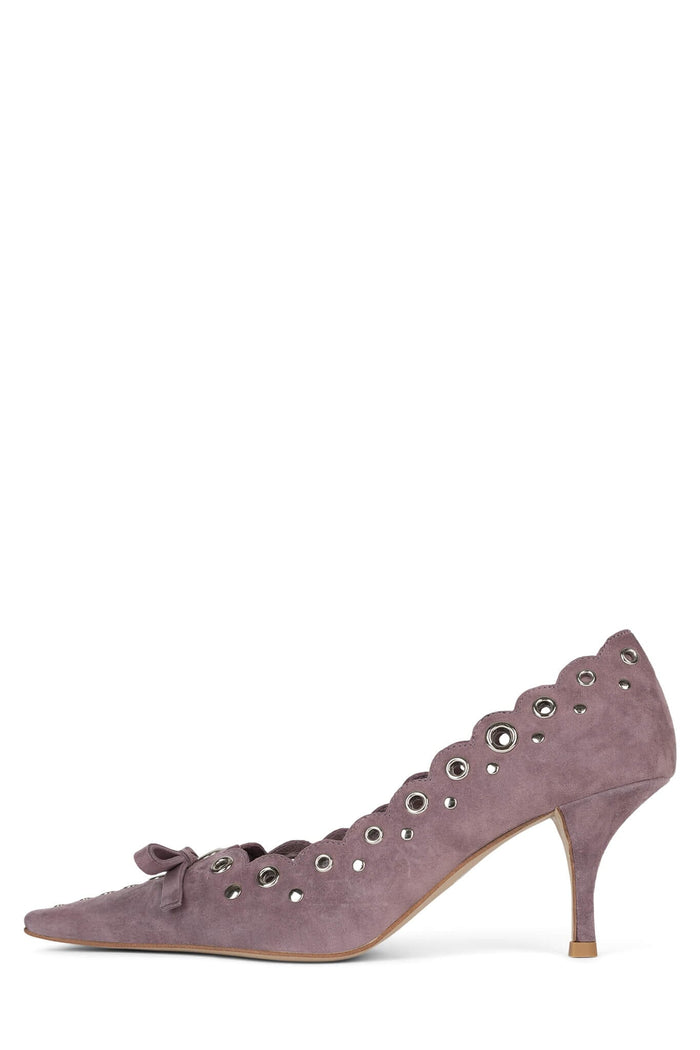 NOTION Jeffrey Campbell Heeled Pumps Dusty Lavender Suede Silver