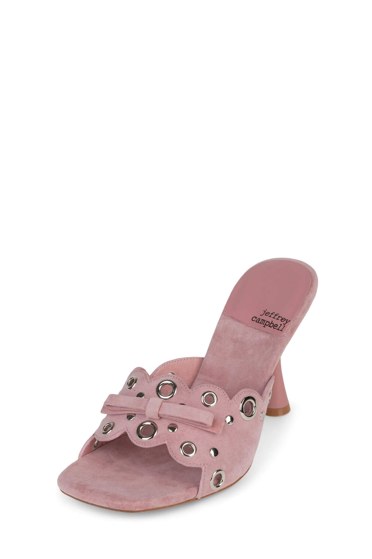ODOM Jeffrey Campbell Heeled Sandals Pink Suede Silver