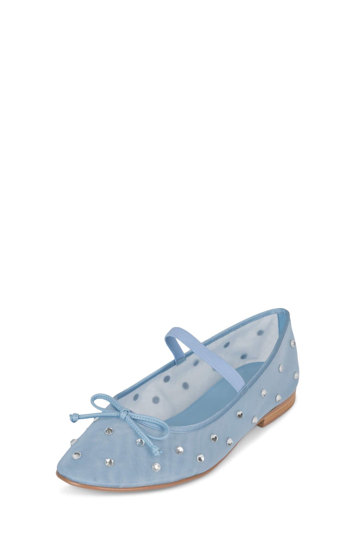 RELEVE-MJJ Jeffrey Campbell Mary Jane Mesh Flat Baby Blue Clear 