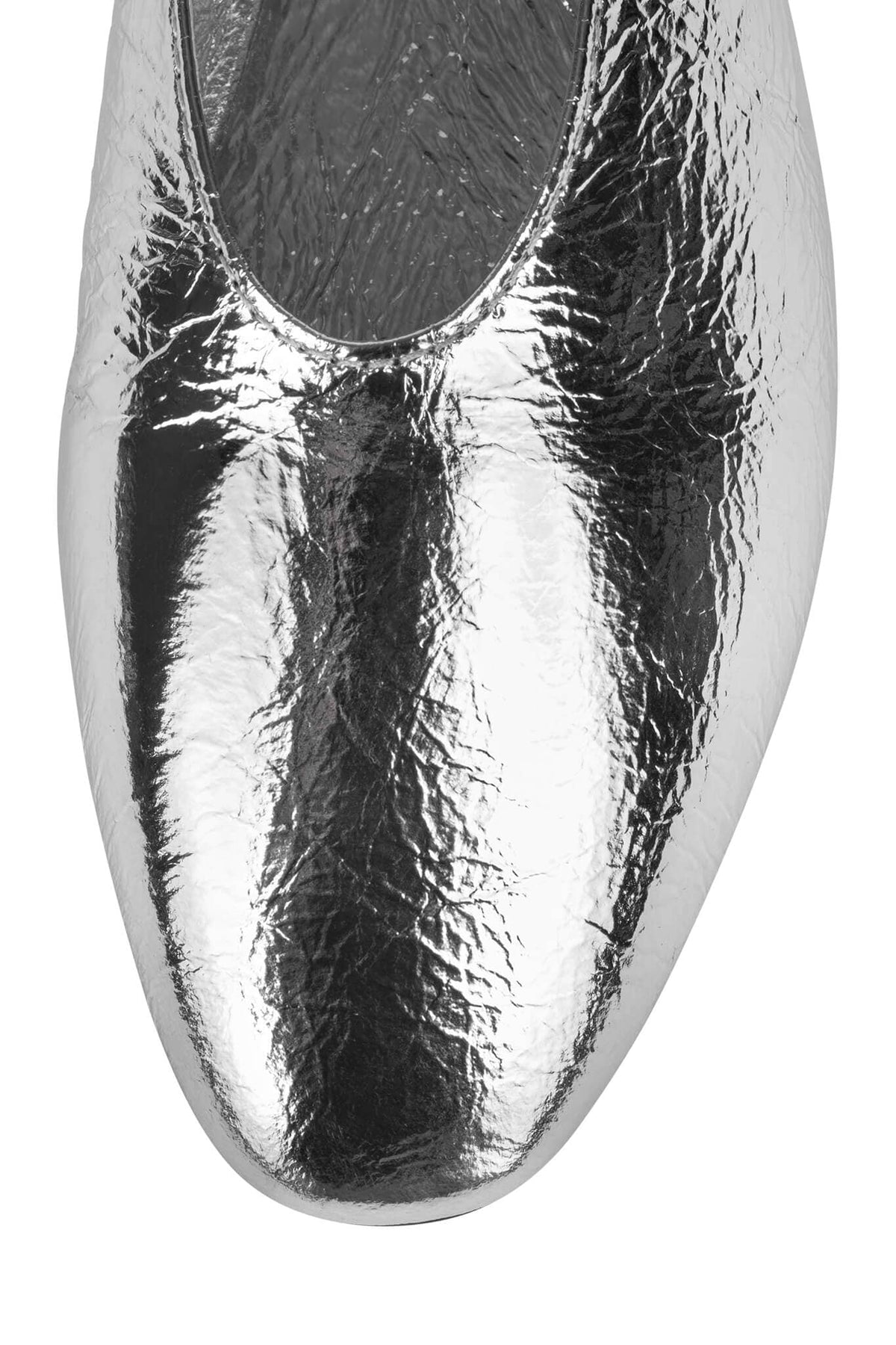 ROMP Jeffrey Campbell Flats Silver Crinkle