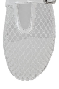 SHELLY-LS2 Mesh Mary-Jane Flats Jeffrey Campbell White Patent Combo Top View