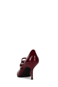 TYPIST Jeffrey Campbell Heeled Mary Janes Cherry Red Patent