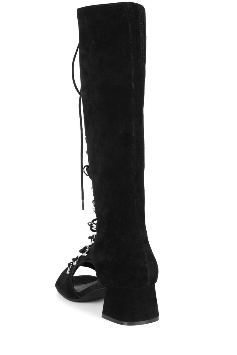 YE-YE Jeffrey Campbell Knee-High Boots Black Suede