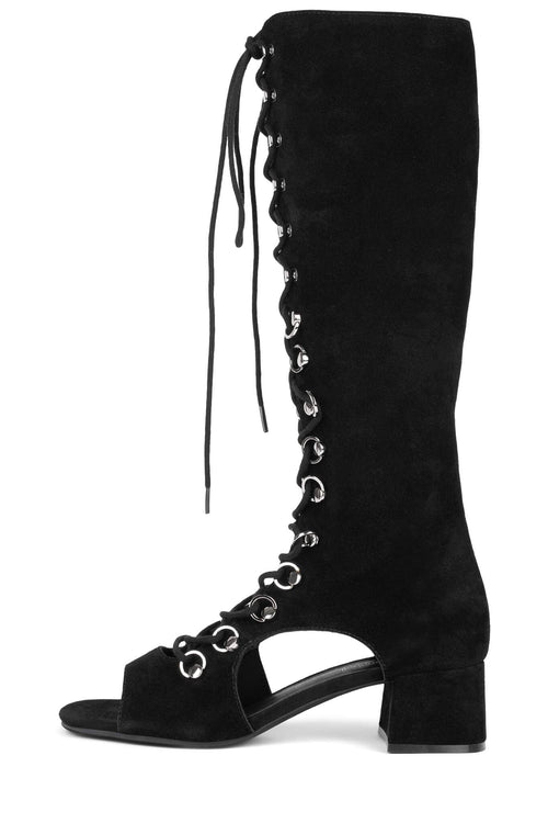 YE-YE Jeffrey Campbell Knee-High Boots Black Suede