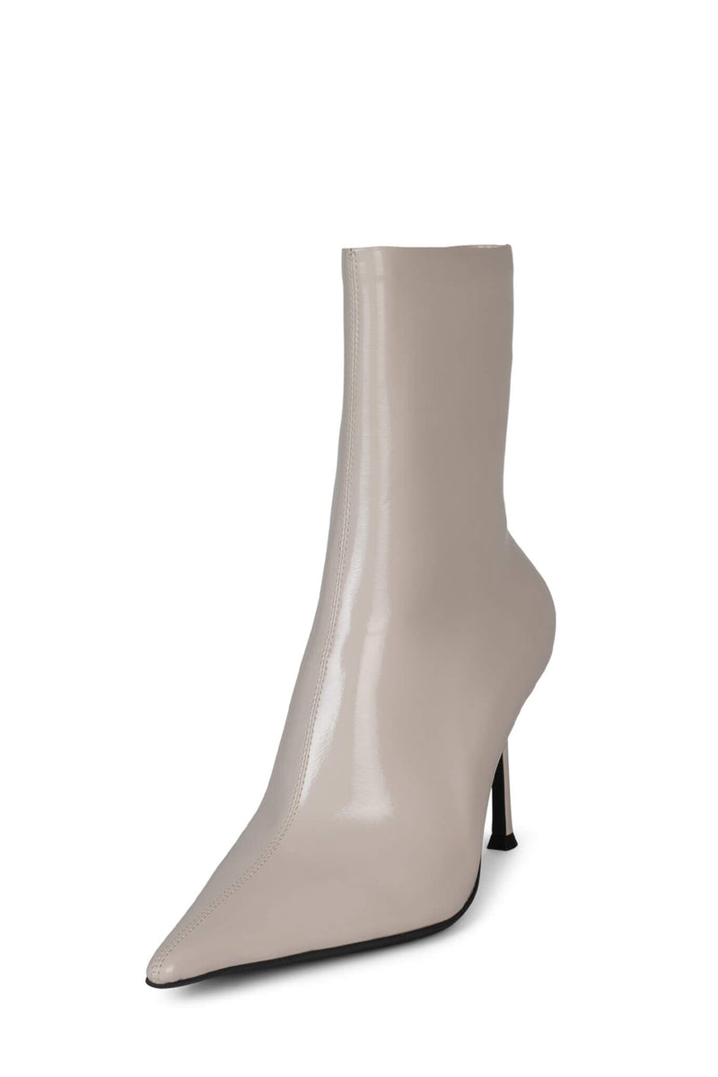 DARING Jeffrey Campbell Ankle Booties Ivory Crinkle Patent