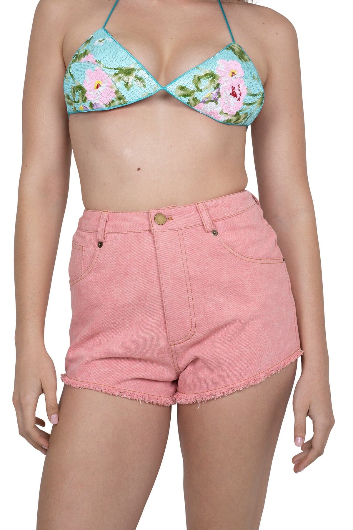 BANGER Jeffrey Campbell Shorts Pink Denim 