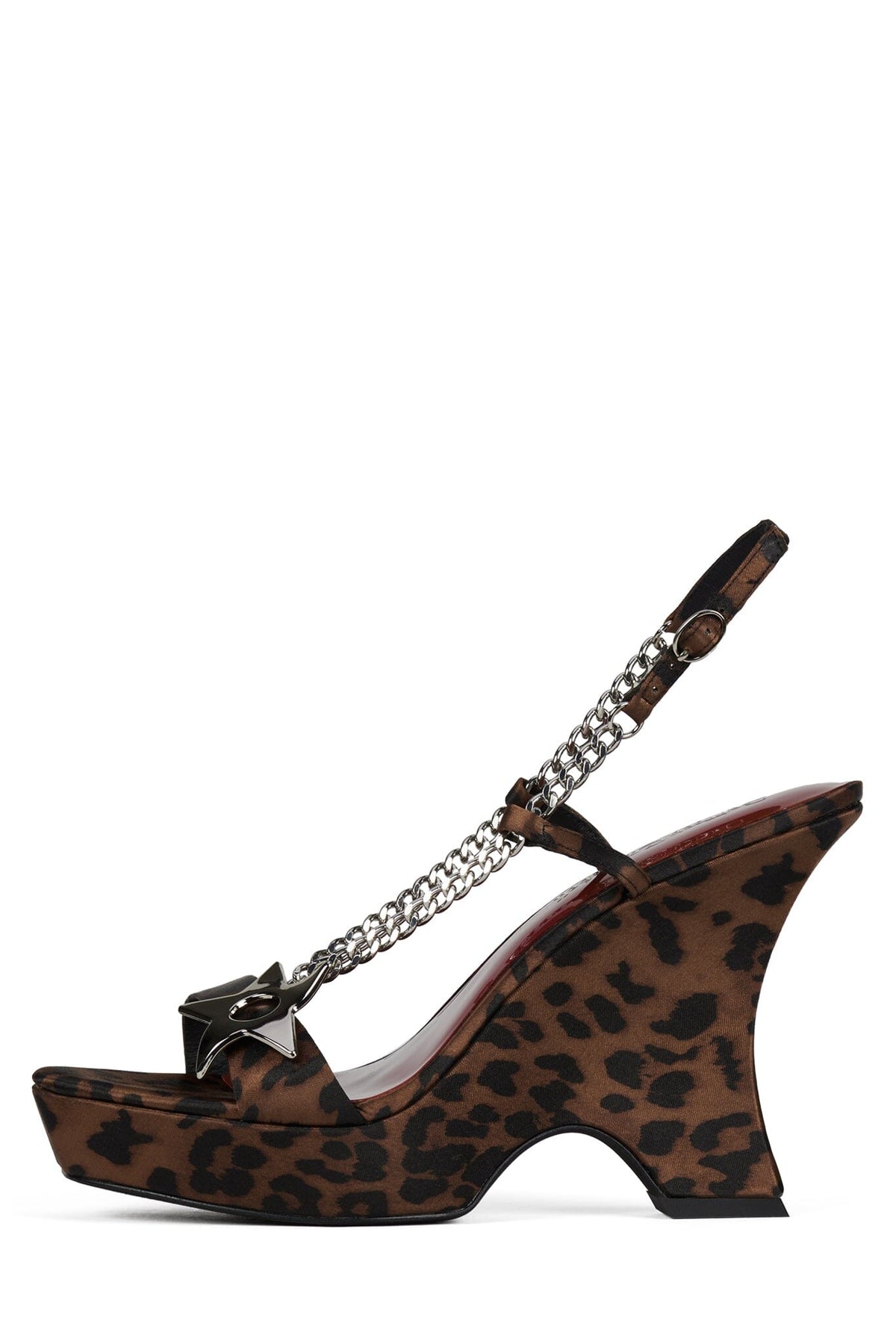 HOTTIE Tan Cheetah Satin Silver