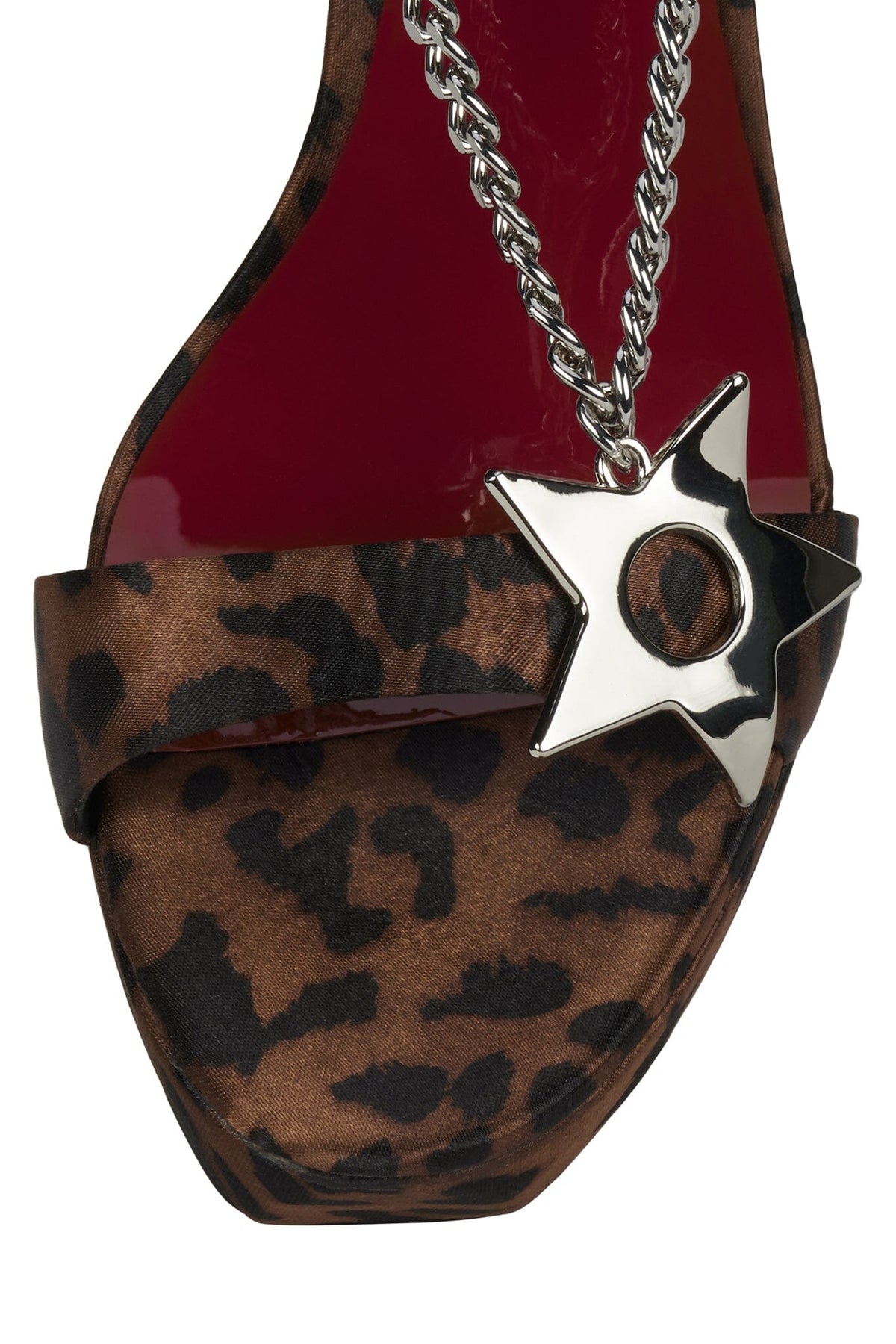 HOTTIE Tan Cheetah Satin Silver 5