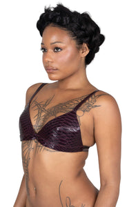 KOMIKO Jeffrey Campbell Bra Top Wine Snake 3