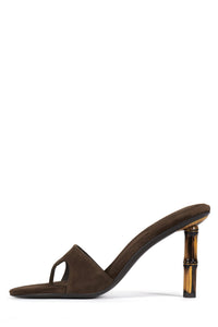 LINETTE Jeffrey Campbell Heeled Sandal Espresso Suede
