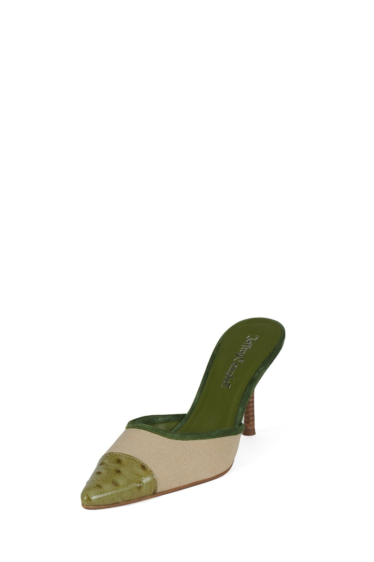 PARSE Beige Canvas Green Ostrich _hover