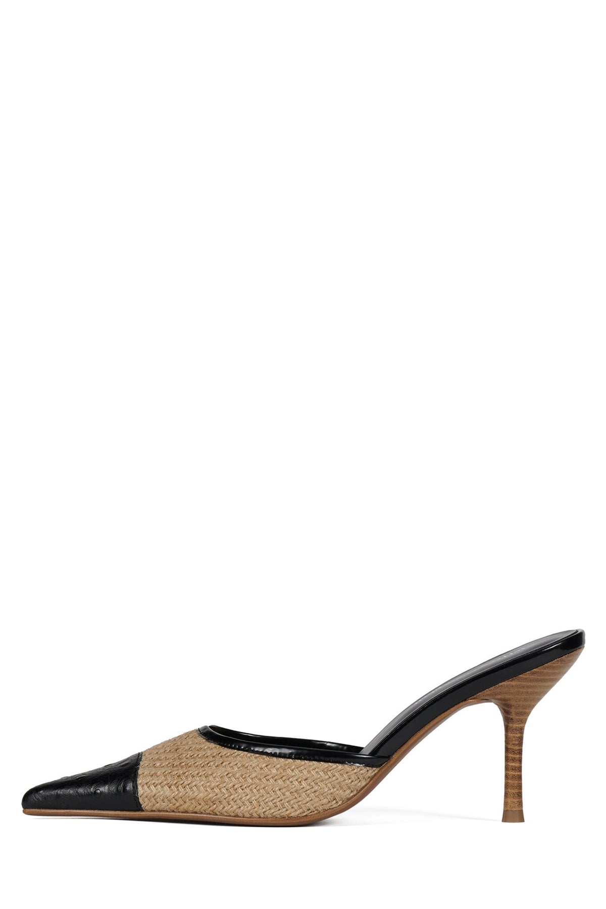 PARSE Tan Jute Black Ostrich