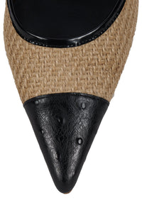 PARSE Tan Jute Black Ostrich 4