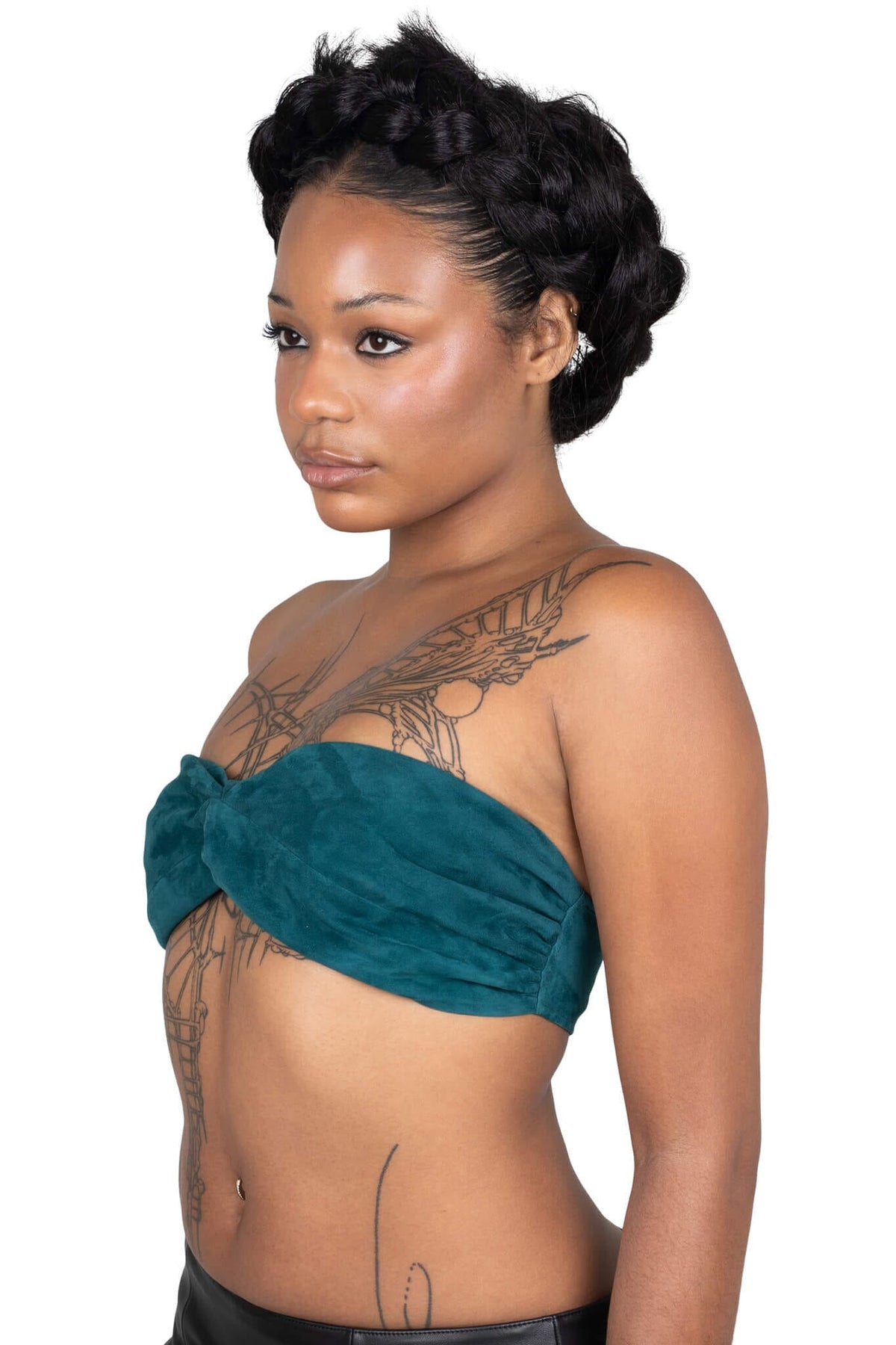 PSYCHIC TOP Jeffrey Campbell Top Turquoise Suede 3