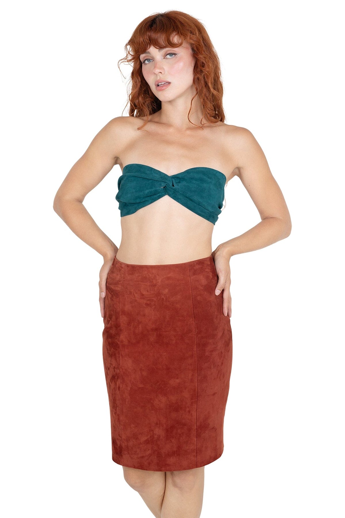 PSYCHIC TOP Jeffrey Campbell Top Turquoise Suede 5