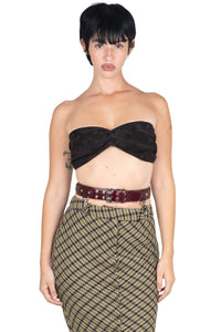 PSYCHIC TOP Jeffrey Campbell Top Coffee Suede 4