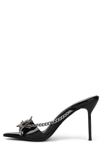 SOIRE-O Black Patent Silver
