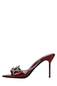 SOIRE-O Cherry Red Patent Silver