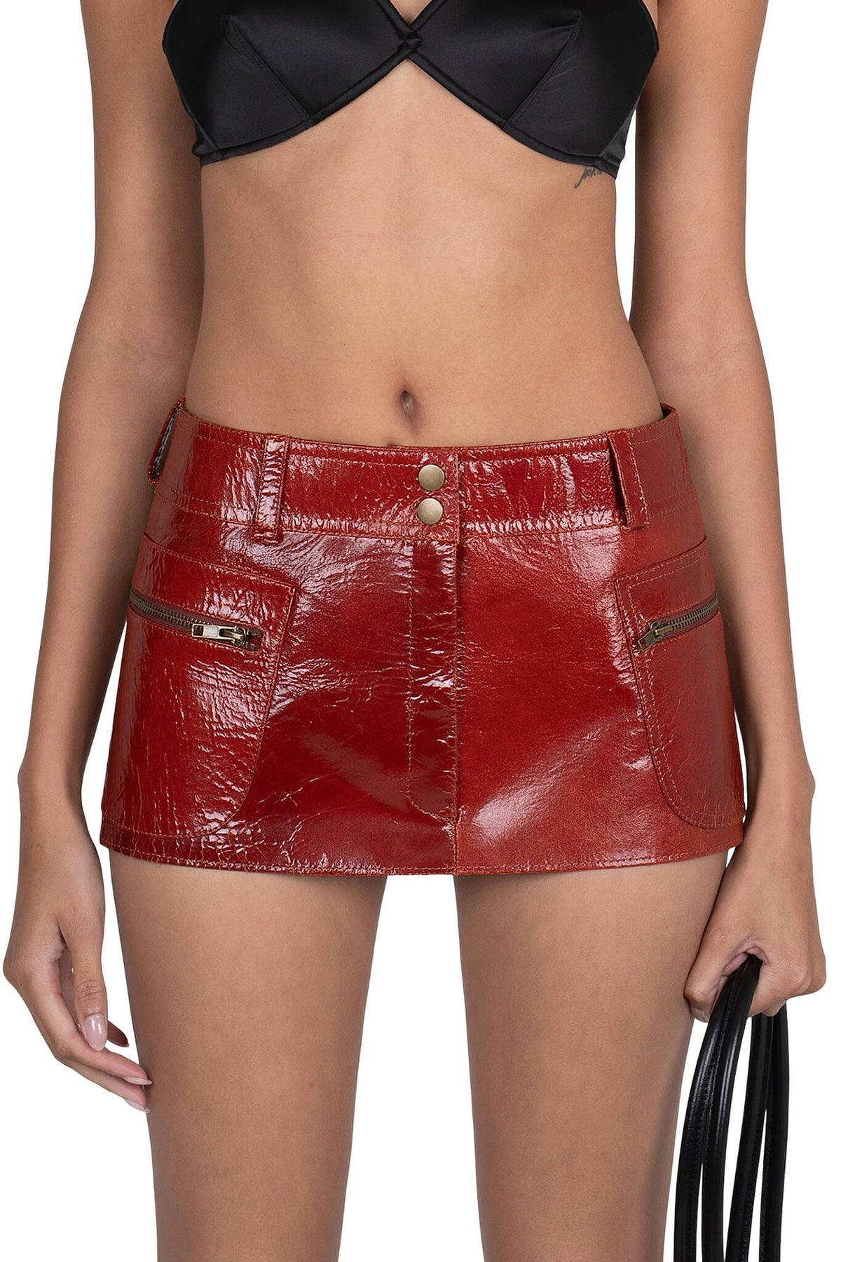 TOO-COOL Jeffrey Campbell Mini Skirt Orange Crackle