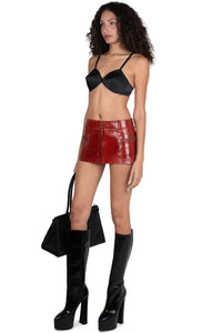 TOO-COOL Jeffrey Campbell Mini Skirt Orange Crackle