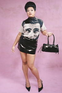 VYPER SKIRT Black Crinkle Patent 