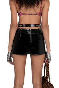 VYPER SKIRT Black Crinkle Patent 