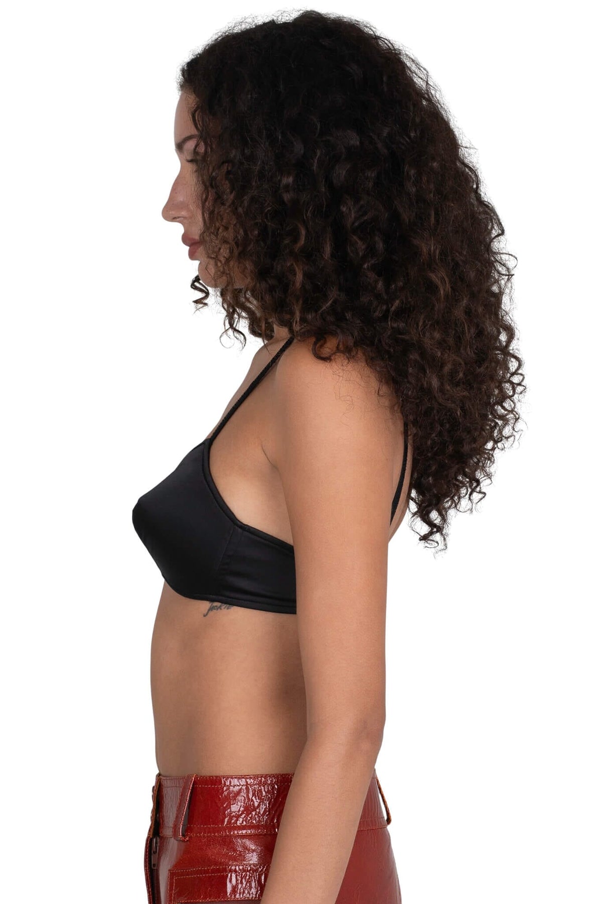YVONNE Jeffrey Campbell Top Black Satin _hover