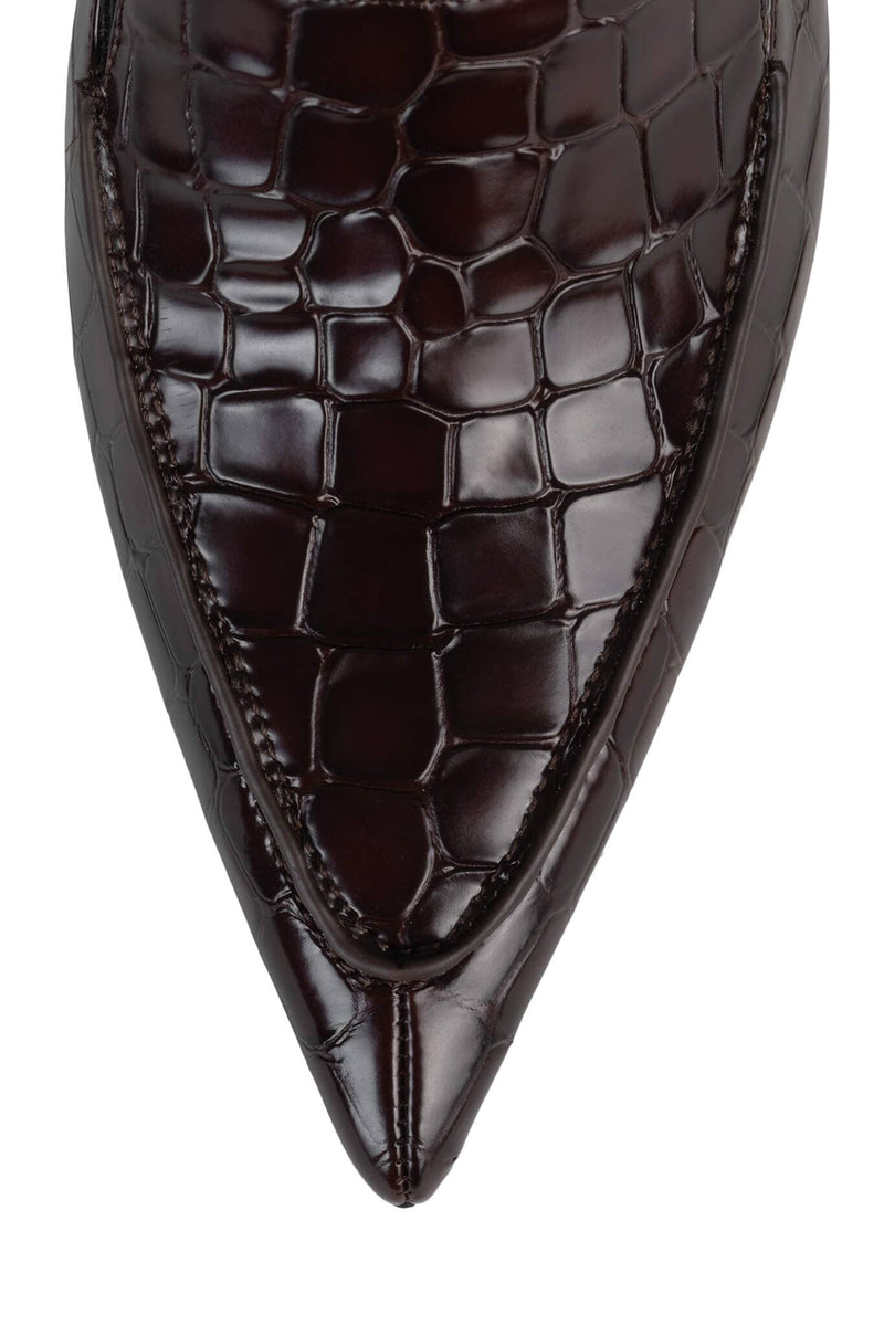 ACCLAIMED Jeffrey Campbell Slingbacks Wine Croco