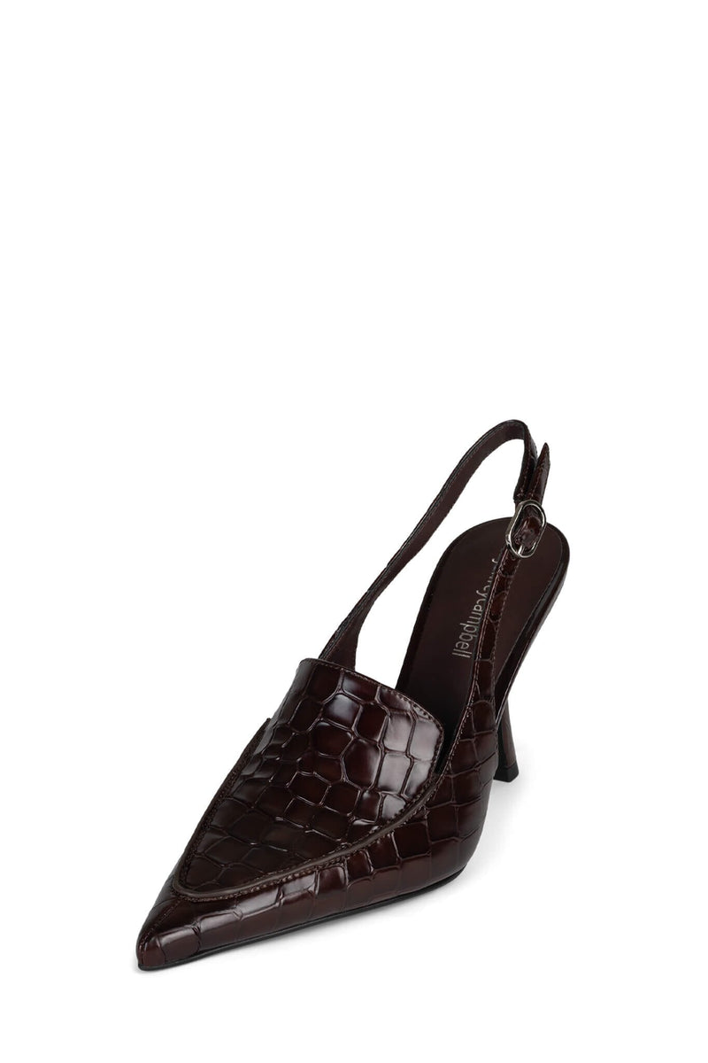 ACCLAIMED Jeffrey Campbell Slingbacks Wine Croco