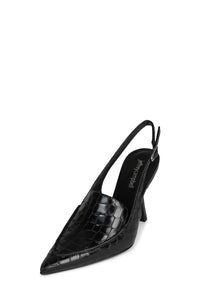 ACCLAIMED Jeffrey Campbell Slingbacks Black Croco