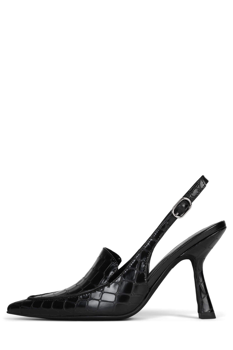 ACCLAIMED Jeffrey Campbell Slingbacks Black Croco