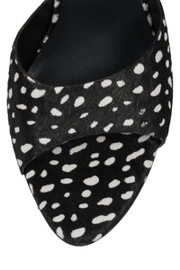 AGENT-F Jeffrey Campbell Heeled Sandal Black White Dot