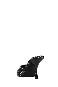AGENT-F Jeffrey Campbell Heeled Sandal Black White Dot