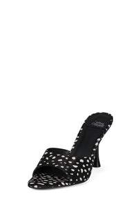 AGENT-F Jeffrey Campbell Heeled Sandal Black White Dot _hover