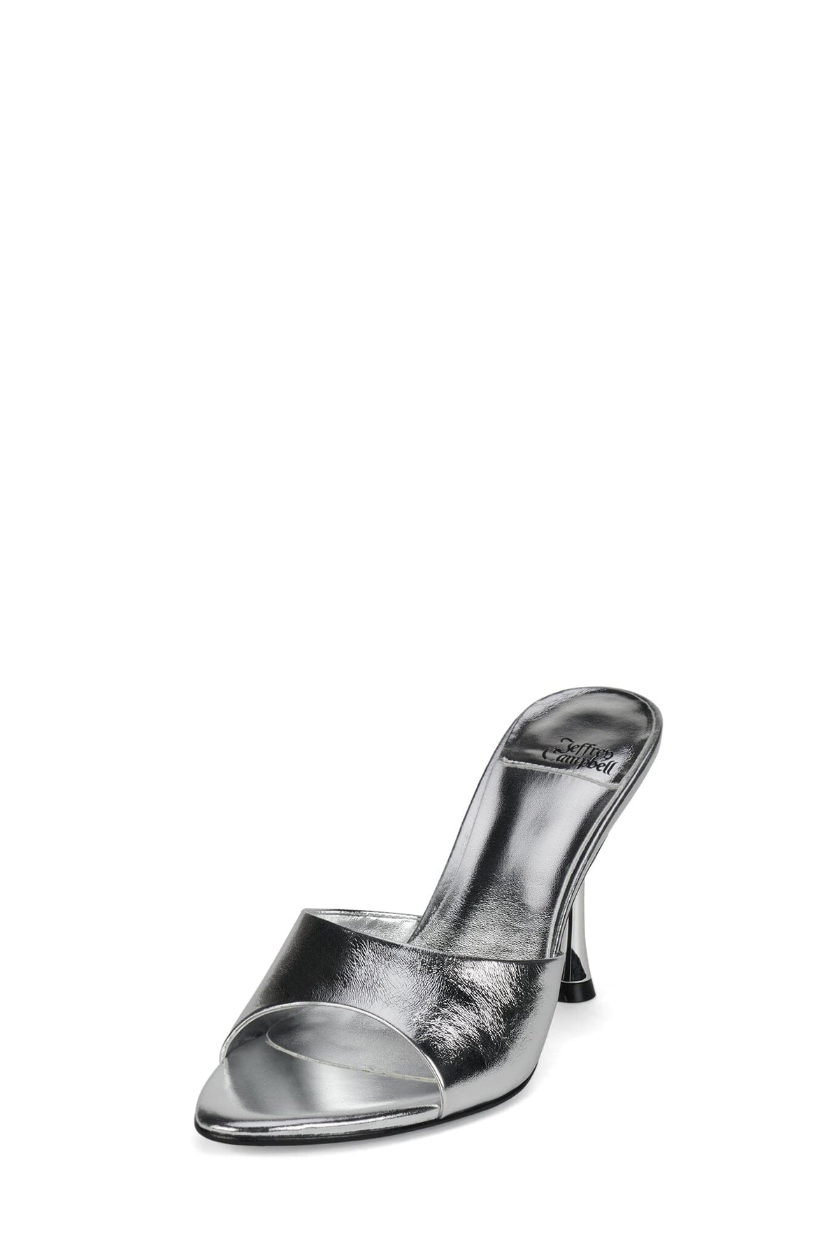 AGENT Jeffrey Campbell Heeled Sandal Silver Crinkle
_hover