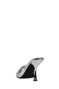 AGENT Jeffrey Campbell Heeled Sandal Silver Crinkle