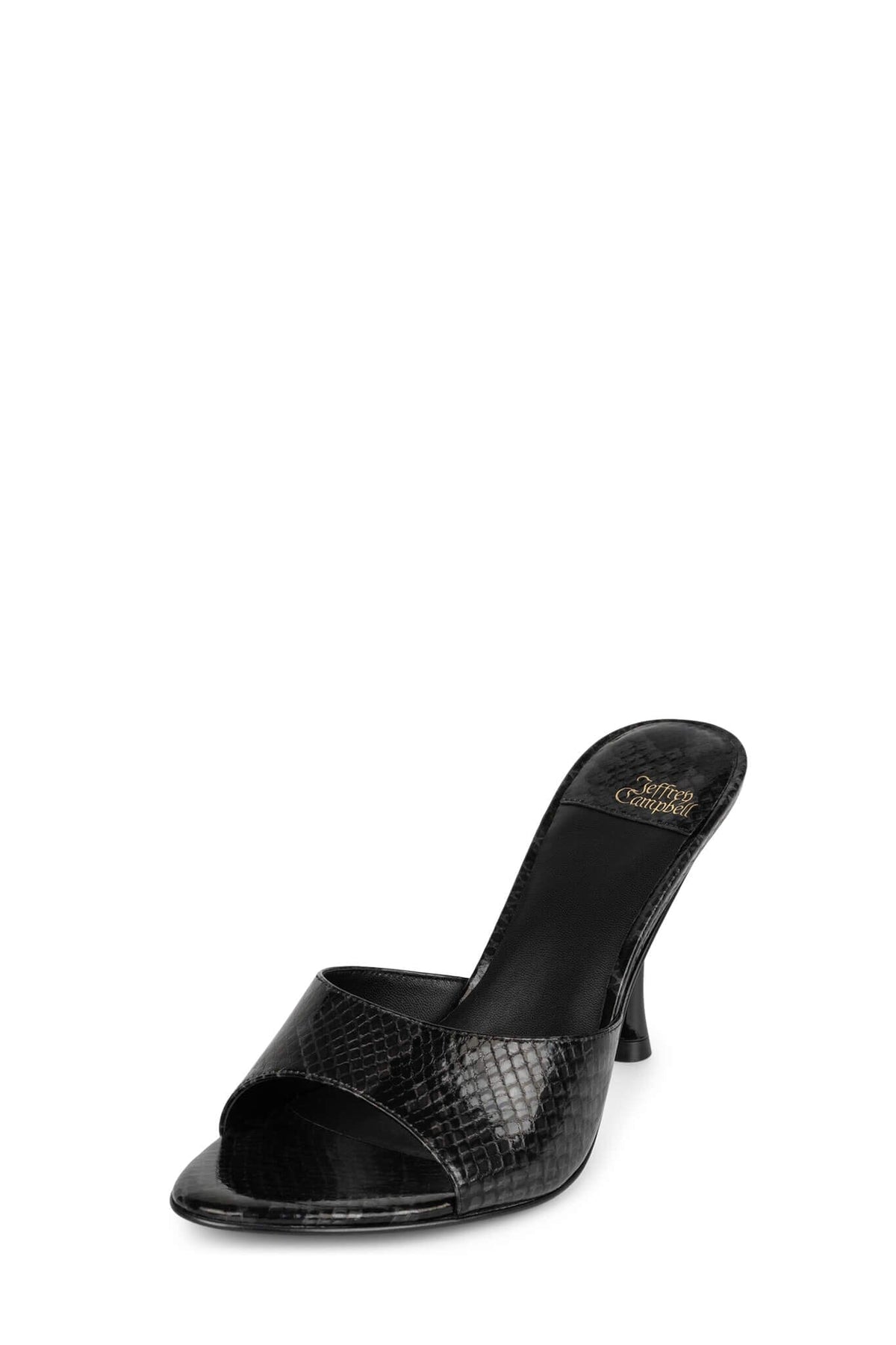 AGENT Jeffrey Campbell Heeled Sandal Grey Black Python
_hover