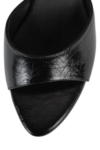 AGENT Jeffrey Campbell Heeled Sandal Black Crinkle 