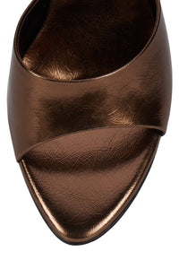 AGENT Jeffrey Campbell Heeled Sandal Bronze Crinkle
