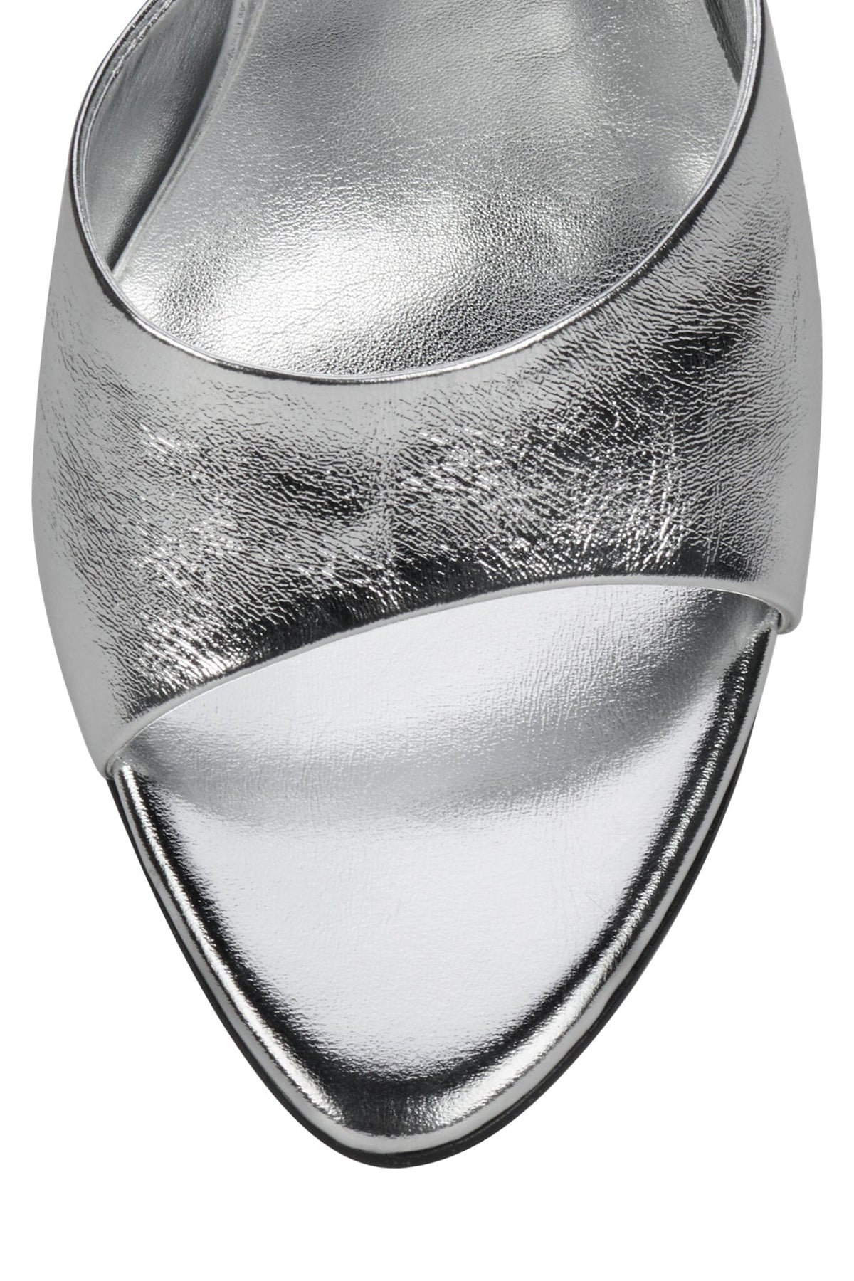 AGENT Jeffrey Campbell Heeled Sandal Silver Crinkle