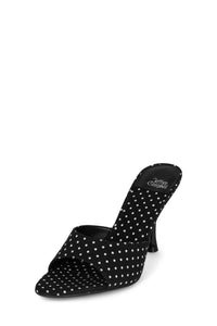 AGENT Jeffrey Campbell Heeled Sandal Black White Polka Dot