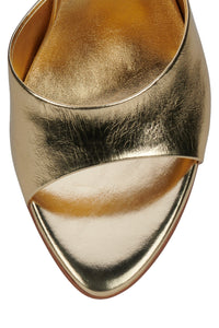 AGENT Jeffrey Campbell Heeled Sandal Gold Crinkle