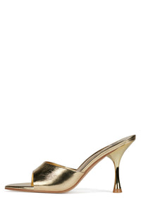AGENT Jeffrey Campbell Heeled Sandal Gold Crinkle