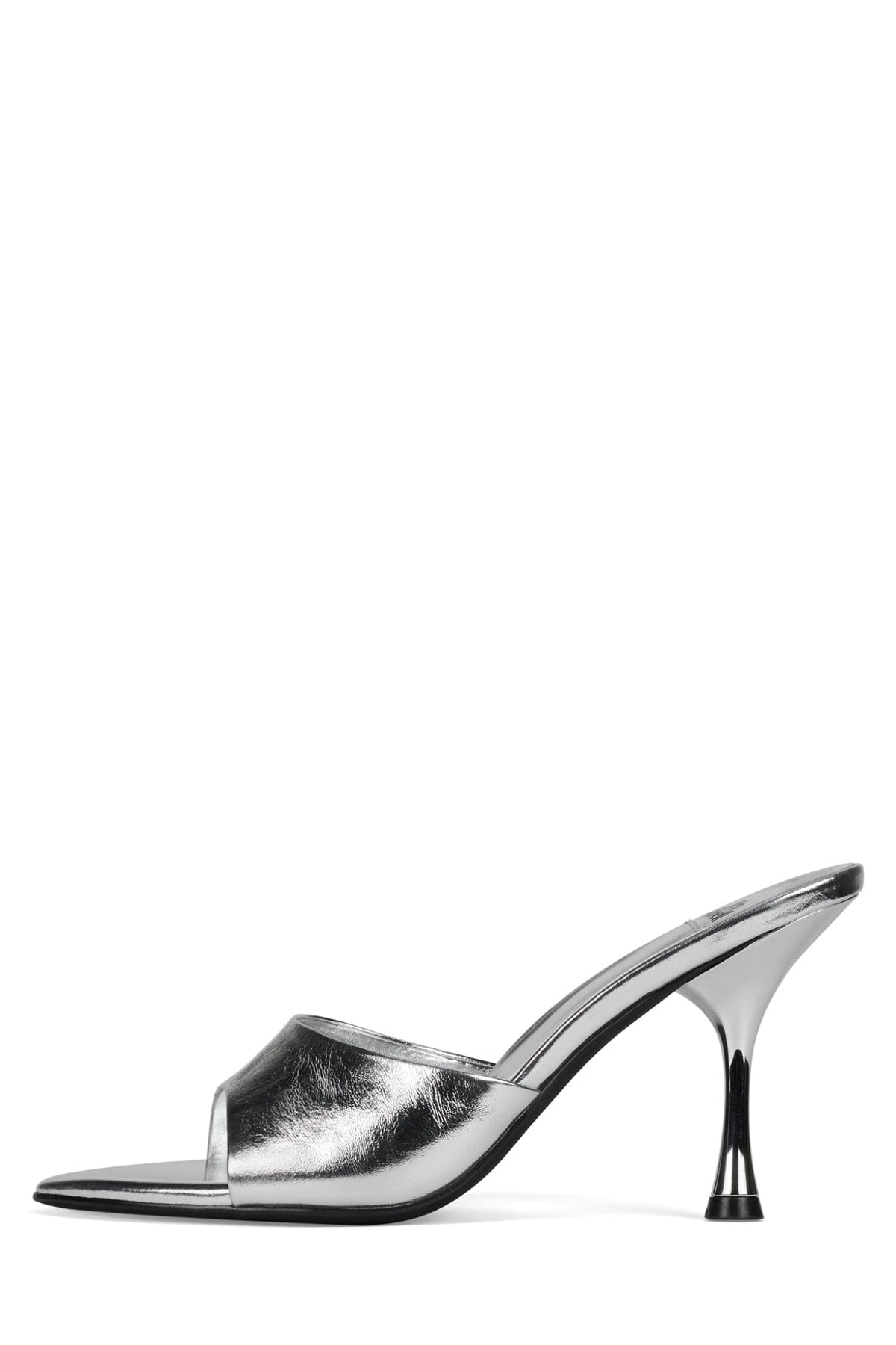 AGENT Jeffrey Campbell Heeled Sandal Silver Crinkle