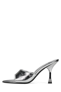 AGENT Jeffrey Campbell Heeled Sandal Silver Crinkle