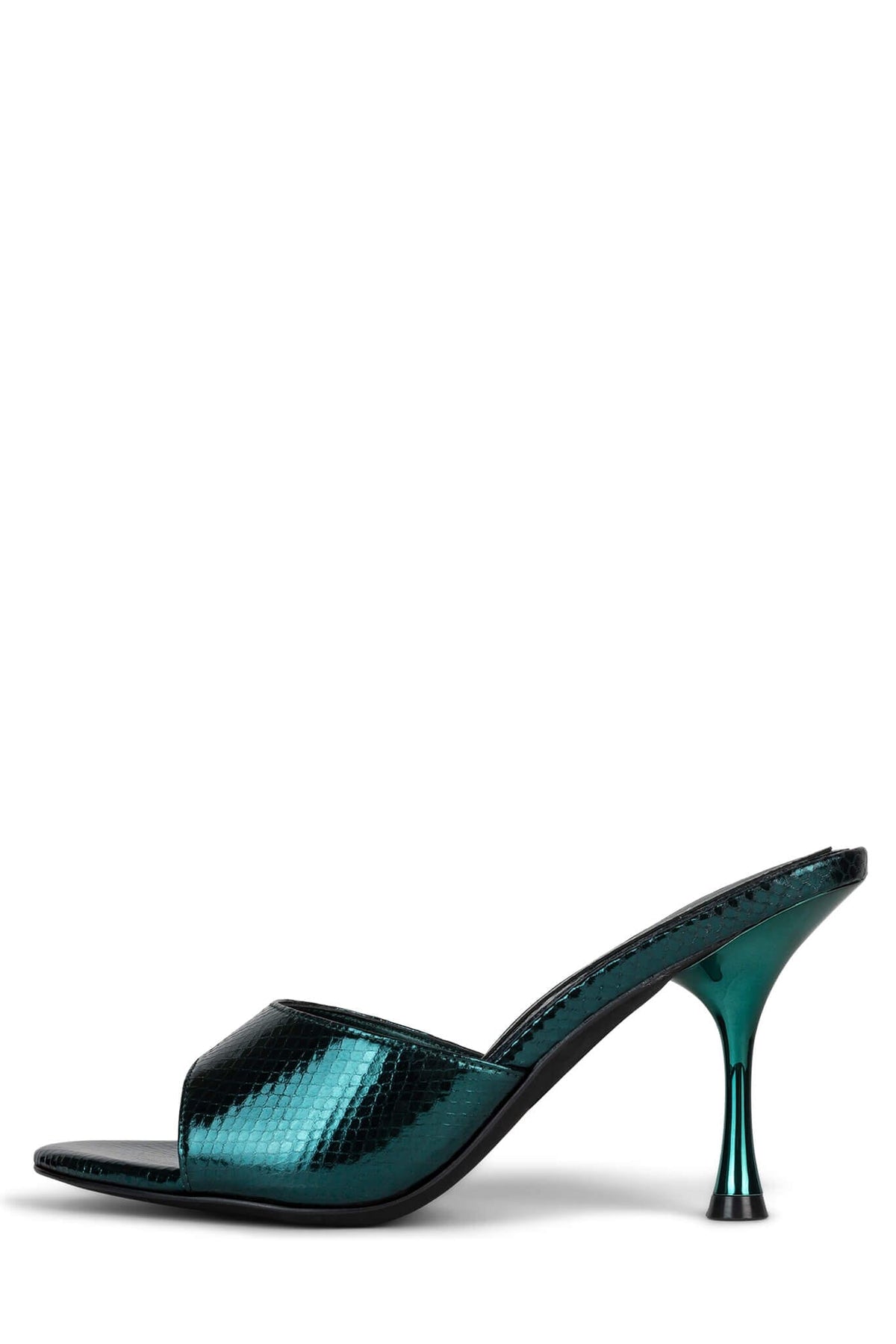 AGENT Heeled Sandal DV Teal Metallic Snake 6 